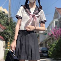 Peach leaf JK uniform sailor suit suit full set of college style short-sleeved top womens original genuine Japanese summer clothes