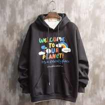 Beiluo spring and autumn 2021 new hooded sweater men loose hip-hop ins couple tops Korean version of the trend Hong Kong trend