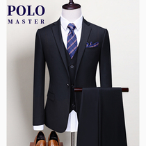American Paul suit Mens suit suit three-piece suit Business professional formal dress Mens wedding groom dress slim fit