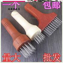 Stainless steel steak pine meat hammer pine needle beating hole broken tendon household button meat insert meat artifact