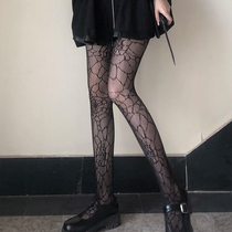 Black stockings sexy spider fishnet stocking pants black silk dark spring summer jk thin model ins tide grid Hollow