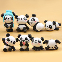A set of 8 red pandas playful version of the Korean version of the cartoon shape hand-made DIY creative wild gardening micro-landscape landscaping