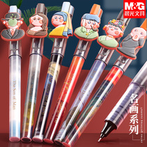 Morning light straight liquid walking ball pen name painting series Gel pen High Yan value Van Gogh water pen Students with black 0 5 exam special carbon water-based signature pen core Quick-drying straight liquid pen blind box stationery