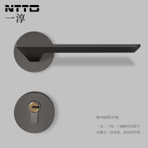 Yichun door lock Indoor bedroom silent door lock Gray bathroom solid wood door handle Household universal lock