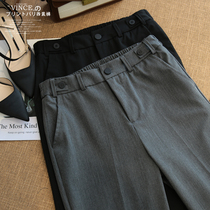 300 gr thin high waist elastic working western dress pants woman tightness waist pro black grey smoke pipe 90% pants big code summer
