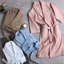 Spring and autumn bathrobe womens summer pajamas mens long summer thin absorbent quick-drying cotton couple a pair of bathrobe men