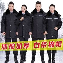 Security coat winter thickened multi-function work cotton suit reflective strip cotton coat hotel guard cold storage