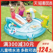 INTEX Childrens inflatable swimming pool Family large ocean ball pool Sand pool Household baby spray wading pool
