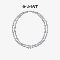 EWEST niche design double gray pearl necklace female 2021 new premium long sweater chain light luxury choker