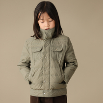 Hateeth Boy Clothing Autumn Winter New Products Children Parent-child Roll Collar Light Tooling 90 White Duck Down CUHK Boy Jacket Down Jacket