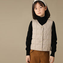 Hateeth Boy Clothing Autumn Winter New Pint Men and women Child parent-child 90 white duck suede down waistcoat Warm Inner lap vest