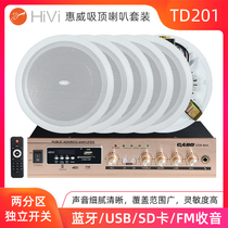 Hivi hivi TD202 public broadcasting ceiling speaker 6 5 inch background music ceiling speaker amplifier set