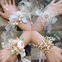 High-grade INS handmade childrens wrist flower girl bracelet flower princess girl flower girl show chorus accessories