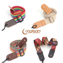  Langting leather head ukulele strap Cotton cotton hemp ukulele ukulele small guitar tail nail shoulder strap
