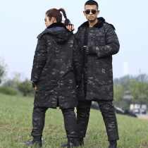Winter Thickening Long Section Army Large Cotton Clothes Special Soldiers Anti-Cold Work Training Great Clothes Cold Storage Cotton Clothing Raw Cotton Padded Jacket