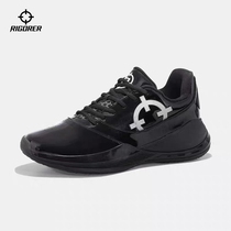Quasi new basketball referee shoes sponsor patent leather all black basketball professional shoes non-slip wear-resistant low-top sneakers