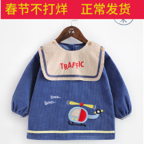 Early harvest children wear overalls corduroy male baby waterproof baby eating bib one-year-old anti-dirty painting protective clothing