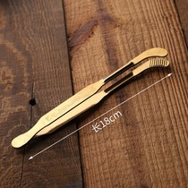 Anti-hot thick stainless steel tea clip tweezers metal kung fu tea set clip non-slip washing Cup Tea Cup clip