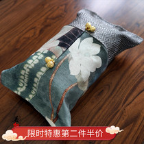 Chinese drawing paper box living room Car Lotus Chinese tissue towel set towel cover car towel bag