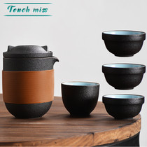 Touch Miss Travel tea set Portable bag Express one pot two cups Single portable small teacup tea pot