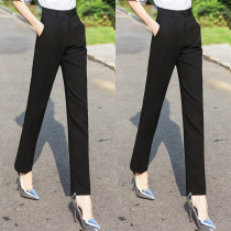 Dress suit long pants woman 2021 spring summer Han version Career black working pants 90% Overalls high waist straight drum Western pants