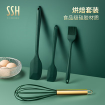  Dark green food grade silicone spatula spatula Oil brush Whisk Baking set Making cake cream spatula tool