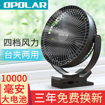Polar USB small fan student dormitory bed portable silent big wind office stroller clip fan