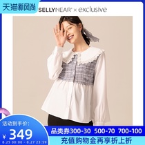  SELLYNEAR pregnant womens autumn lace collar stitching small fragrant shirt top long-sleeved western style autumn fashion section