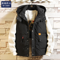 Winter tooling vest men Korean version of the trend brand down cotton vest size loose waistcoat thick spring and autumn coat