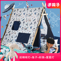 Nordic wood childrens indoor tent princess room reading corner boy Christmas gift bed sleeping game House