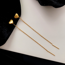 2020 new earrings wave man titanium steel rose gold gold color earthy ear line Korean temperament lukewarm net red
