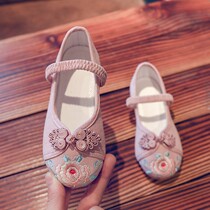 Old Beijing childrens cloth shoes spring and autumn childrens shoes small and medium-sized girls embroidered shoes national wind Hanfu shoes ancient princess shoes