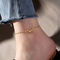 Net red bell anklet womens summer 2021 new 18k gold plated non-fading high-end niche ins forest fairy titanium steel