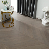 Designers recommend oak large fish bone solid wood multi-layer log milk white gray light luxury wind warm floor available