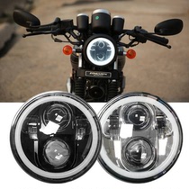Zongshen week8 Secoron RA2 motorcycle Prince modified LED angel eye 5 75 inch round retro headlights