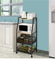  Kitchen shelf Floor-standing multi-layer removable vegetable storage rack Microwave oven rack Basket supplies Household Daquan
