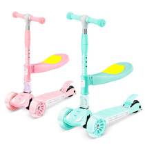 Swiss childrens scooter music flash can sit folding scooter bicycle Men and women babies can ride tricycle