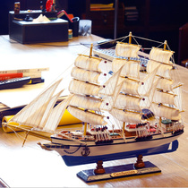 52CM Mediterranean simulation sailing large model ornaments smooth wooden hotel office Craft boat