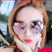 Sunglasses womens anti-UV polarized round face sunglasses womens Korean version of the net red with the same suitable for large faces can be equipped with myopia