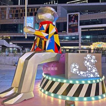 Large glass fiber reinforced plastic cartoon character sculpture outdoor shopping mall DP check-in point beautiful Chen pedestrian street decorative ornaments customized