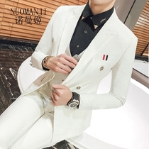 Norman Ji mens suit suit high-end simple trend Wild temperament fashion business career formal suit trend