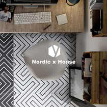 Nordic black and white tiles Maze lines Tiles Kitchen bathroom floor tiles Background wall tiles Straight edge 300