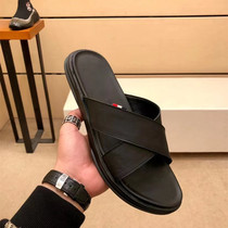 Europe station boomer slippers Mens 2022 Summer new cross-lined with men minimalist fashion light and luxurious drag