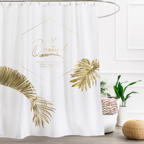 Light and luxurious wind bath curtain suit free of punch thickened waterproof and mildew-proof partition cloth blinds impermeable kitchen toilet curtains