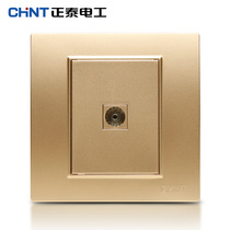 Chint Electric Steel Frame Wall Switch Socket Panel NEW7L Champagne Gold Cable TV Socket Panel
