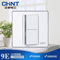 Chint switch socket 120 type switch socket NEW9E 86 type panel two open dual control switch panel