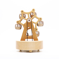 Wooden spin happy Ferris wheel Music box Sky City music box Creative birthday gift to best friend girl