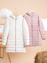 361-degree down jacket 2022 Winter womens medium long windproof light slim girl warm and comfortable down jacket woman