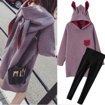 Pregnant womens autumn dress suit out fashion loose sweater spring and autumn winter coat does not show two-piece set
