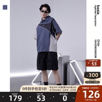 bosie Gray2021 summer New Polo shirt mens shirt collar contrast womens top